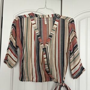 Girl Krazy Multicolor Striped Wrap Blouse